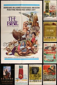 1d0369 LOT OF 8 FOLDED 1950S-80S ONE-SHEETS FROM BIBLICAL EPIC MOVIES 1950s-1980s great images!