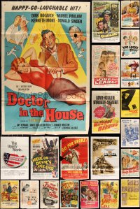 1d0198 LOT OF 81 FOLDED ONE-SHEETS 1940s-1970s great images from a variety of different movies!