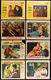 1d0427 LOT OF 8 RONALD REAGAN LOBBY CARDS 1950s great images from several of his movies!