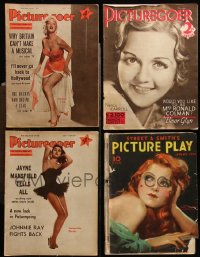 1d0622 LOT OF 4 MOVIE MAGAZINES 1930s-1950s filled with great images & articles!
