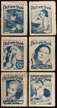 1d0614 LOT OF 6 PICTURE SHOW 1930 ENGLISH MOVIE MAGAZINES 1930 many great images & articles!