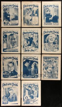 1d0601 LOT OF 11 PICTURE SHOW 1931 ENGLISH MOVIE MAGAZINES 1931 many great images & articles!