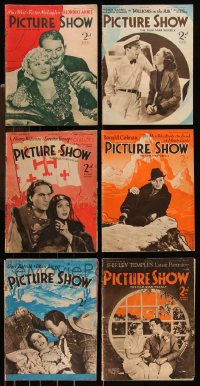 1d0613 LOT OF 6 PICTURE SHOW 1936 ENGLISH MOVIE MAGAZINES 1936 many great images & articles!