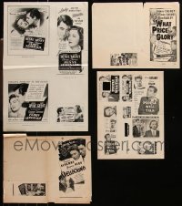 1d0561 LOT OF 9 1940S-1950S CUT PRESSBOOKS 1940s-1950s advertising for a variety of movies!