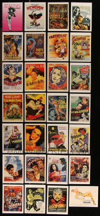 1d0783 LOT OF 28 BEAUTIES OF MEXICAN CINEMA POSTCARDS 1997 great artwork from movie posters!