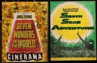 1d0517 LOT OF 2 1950S CINERAMA PROGRAMS 1950s Seven Wonders of the World, South Seas Adventure!
