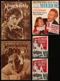 1d0617 LOT OF 5 MOVIE MAGAZINES 1920s-1950s filled with great images & articles!