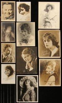 1d0755 LOT OF 11 FAN PHOTOS WITH SECRETARIAL OR PRINTED SIGNATURES 1920s Fatty Arbuckle & more!