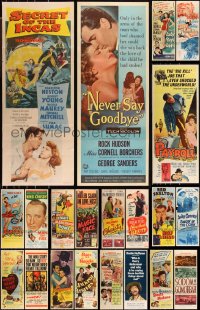 1d0871 LOT OF 21 FORMERLY FOLDED INSERTS 1940s-1970s great images from a variety of movies!