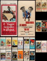 1d0834 LOT OF 24 MOSTLY FORMERLY FOLDED ITALIAN LOCANDINAS 1960s-1980s a variety of movie images!