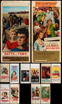 1d0838 LOT OF 20 FORMERLY FOLDED ITALIAN LOCANDINAS 1960s-1970s a variety of movie images!