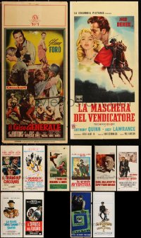 1d0843 LOT OF 16 FORMERLY FOLDED ITALIAN LOCANDINAS 1960s-1970s a variety of movie images!