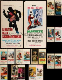 1d0839 LOT OF 19 FORMERLY FOLDED ITALIAN LOCANDINAS 1960s-1970s a variety of movie images!