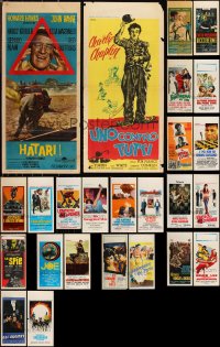 1d0832 LOT OF 27 FORMERLY FOLDED ITALIAN LOCANDINAS 1960s-1970s a variety of cool movie images!