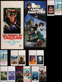 1d0841 LOT OF 17 MOSTLY UNFOLDED ITALIAN LOCANDINAS 1980s-2000s a variety of cool movie images!