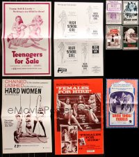 1d0560 LOT OF 9 UNCUT SEXPLOITATION PRESSBOOKS 1970s-1980s sexy advertising with some nudity!