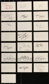 1d0760 LOT OF 22 AUTOGRAPHED 3X5 INDEX CARDS 1970s-1990s you can frame them with repro photos!