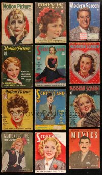 1d0600 LOT OF 12 MOVIE MAGAZINES 1930s-1940s filled with great images & information!