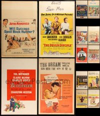 1d0064 LOT OF 14 MOSTLY UNFOLDED 1950S WINDOW CARDS 1950s a variety of cool movie images!