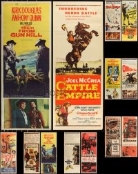 1d0889 LOT OF 15 FORMERLY FOLDED COWBOY WESTERN INSERTS 1950s-1970s cool movie images!