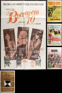 1d0370 LOT OF 8 FOLDED 1950S-70S ONE-SHEETS FROM FEDERICO FELLINI MOVIES 1950s-1970s cool images!