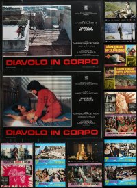 1d0983 LOT OF 28 FORMERLY FOLDED ITALIAN PHOTOBUSTAS 1960s-1970s a variety of great movie scenes!