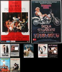 1d0965 LOT OF 9 FORMERLY FOLDED SEXPLOITATION YUGOSLAVIAN POSTERS 1970s-1980s sexy nude images!