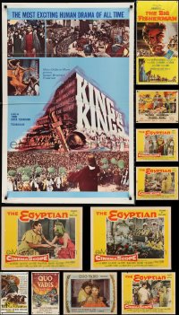 1d0798 LOT OF 19 FOLDED POSTERS & LOBBY CARDS FROM BIBLICAL MOVIES 1950s-1960s great images!