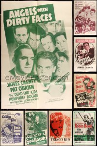 1d0338 LOT OF 13 FOLDED 1950S RE-RELEASE ONE-SHEETS FROM 1930S-40S CLASSIC WARNER BROS MOVIES R1950s