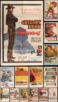 1d0298 LOT OF 19 FOLDED 1940S-50S ONE-SHEETS FROM COWBOY WESTERN MOVIES 1940s-1950s cool images!