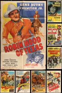 1d0267 LOT OF 22 FOLDED COWBOY WESTERN ONE-SHEETS 1940s-1950s great images from several movies!