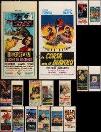 1d0842 LOT OF 17 FORMERLY FOLDED ITALIAN LOCANDINAS 1960s-1970s a variety of movie images!