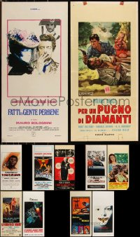 1d0844 LOT OF 15 FORMERLY FOLDED ITALIAN LOCANDINAS 1960s-1970s a variety of movie images!
