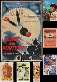 1d0135 LOT OF 9 FOLDED 31X47 FRENCH POSTERS 1950s-1980s great images from a variety of movies!!