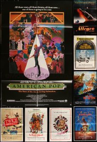 1d0363 LOT OF 9 FOLDED 1970S-80S ONE-SHEETS FROM ANIMATED MOVIES 1970s-1980s cool images!
