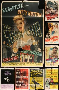 1d0343 LOT OF 11 FOLDED POOR TO FAIR CONDITION ONE-SHEETS 1940s-1970s posters from better movies!