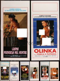 1d0850 LOT OF 8 FORMERLY FOLDED SEXPLOITATION ITALIAN LOCANDINAS 1970s-1980s sexy images w/nudity!