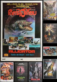 1d1066 LOT OF 11 MOSTLY UNFOLDED THAI POSTERS 1980s-1990s a variety of cool movie images!