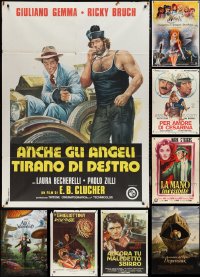 1d0141 LOT OF 9 FOLDED ITALIAN ONE-PANELS 1950s-2000s a variety of cool movie images!
