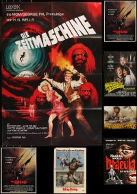 1d0463 LOT OF 9 FOLDED MISCELLANEOUS HORROR/SCI-FI POSTERS 1960s-1980s a variety of cool movie images!