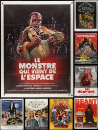 1d0113 LOT OF 9 FOLDED MOSTLY HORROR/SCI-FI FRENCH ONE-PANELS 1970s a variety of cool movie images!