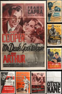 1d0328 LOT OF 14 FOLDED ONE-SHEETS FROM RE-RELEASES OF CLASSIC 1930S-40S MOVIES R1950s-1960s cool!