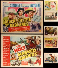 1d0996 LOT OF 19 FORMERLY FOLDED COWBOY WESTERN HALF-SHEETS 1930s-1950s a variety of movie images!