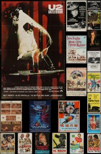 1d1024 LOT OF 23 FORMERLY FOLDED MISCELLANEOUS NON-U.S. POSTERS 1950s-1990s cool movie images!