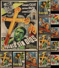 1d0506 LOT OF 14 FOLDED MEXICAN POSTERS 1950s multiple examples from four different movies!