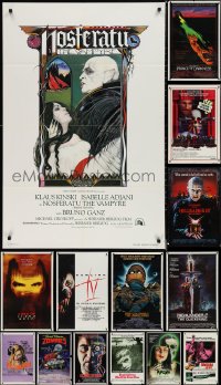 1d1131 LOT OF 18 MOSTLY UNFOLDED MOSTLY SINGLE-SIDED 27X41 HORROR/SCI-FI ONE-SHEETS 1970s-1990s