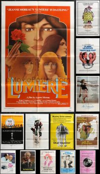 1d0310 LOT OF 17 FOLDED 1970S ONE-SHEETS FROM FRENCH MOVIES 1970s a variety of cool images!