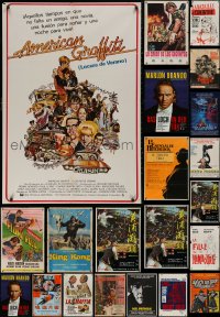 1d1026 LOT OF 27 FORMERLY FOLDED MISCELLANEOUS NON-U.S. POSTERS 1950s-1980s cool movie images!