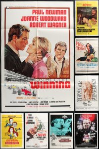 1d0281 LOT OF 21 FOLDED 1950S-80S ONE-SHEETS FROM PAUL NEWMAN MOVIES 1950s-1980s cool movie images!