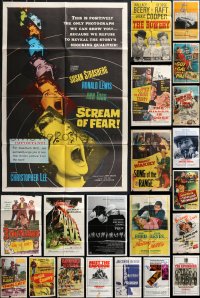 1d0212 LOT OF 66 FOLDED ONE-SHEETS 1940s-1970s great images from a variety of different movies!